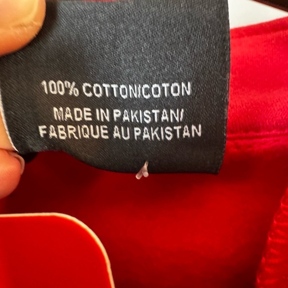 Cozy Red and Gray Zip Up Sweater with High Collar - Picture 4 of 4